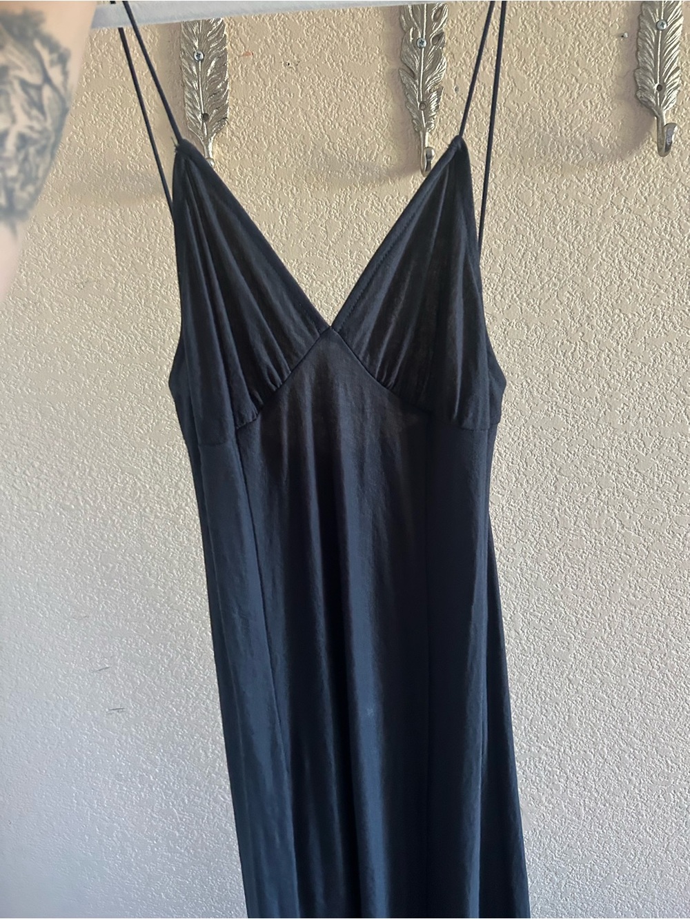 Black Slip Dress with Spaghetti Straps - Women’s